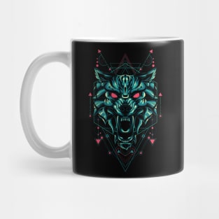 The Green Wolf sacred geometry Mug